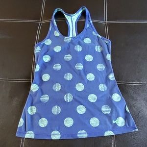 Nike Blue Polka Dot Racerback Tank Top